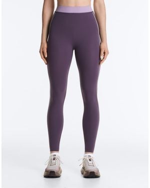 Oysho High Rise Compressive Ankle-Length Leggings - Purple