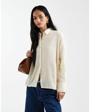 Cotton On Haven Cotton Textured Dad Shirt - Natural