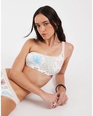 Never Fully Dressed One Shoulder Bikini Top Co-Ord - White