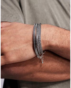 ASOS Bracciale A Catenina Avvolgente Squadrata Tonalità Brunito - Nero