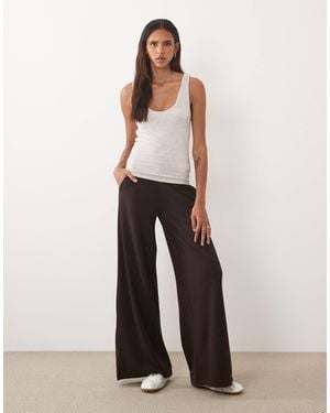 JDY Tall High Wasted Wide Leg Trouser - White