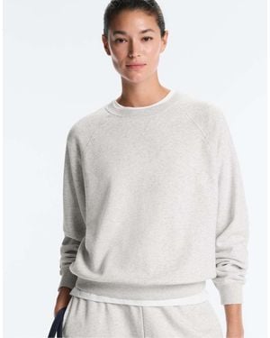Oysho Marl Plush Round Neck Sweatshirt - White