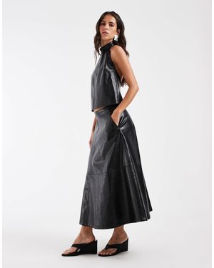 ASOS Maßgeschneiderter midi-circle-rock aus kunstleder - Weiß