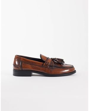 Noak Mocassins en cuir fabriqués au portugal avec pampilles - fauve - Marron