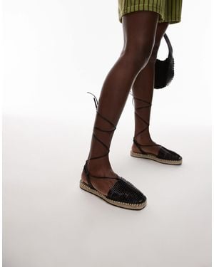 TOPSHOP Helayna Weave Espadrilles - Black