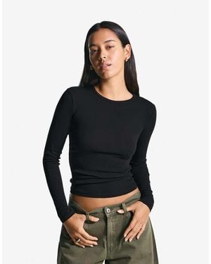 Bershka Long Sleeve Top - Black
