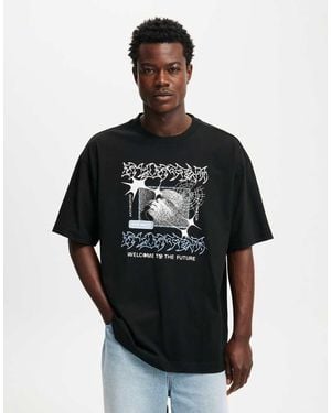 Cotton On Cotton On Box Fit Graphic T-Shirt - Black