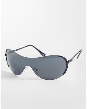 ASOS Rimless Wrap Sunglasses - Blue