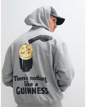 ASOS Relaxed Hoodie With Guinness Print - Grey