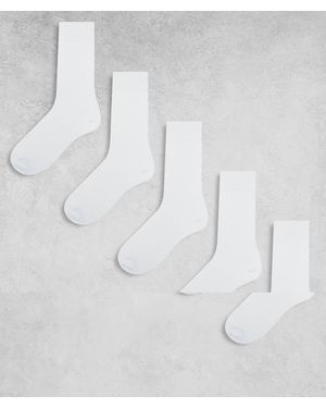 New Look 5 Pack Plain Socks - White