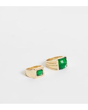 ASOS Confezione Da 2 Anelli Vintage Con Pietra - Metallizzato