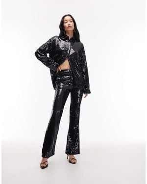 ASOS Tailored Premium Sequined Flare Pants - Black