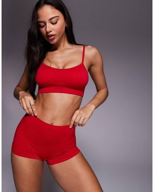 Boux Avenue Pantalones Cortos Rojos De Punto De Ochos De