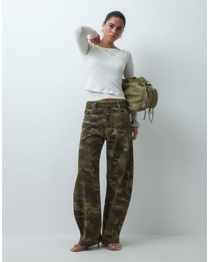 ASOS Bow Barrel Leg Jeans - Green