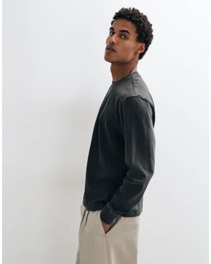 Abercrombie & Fitch T-shirt manches longues oversize épais délavé - Noir
