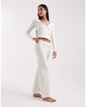 Cotton On Dreamy Sofy Roll Waist Trouser - White