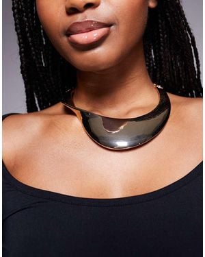 ASOS Limited Edition Torque Choker Necklace With Wide Abstract Twist Design - Black