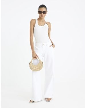 River Island Low Rise Baggy Wide Leg Jeans - White