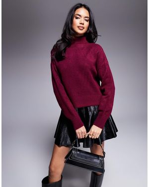 Missy Empire Roll Neck Sweater - Purple