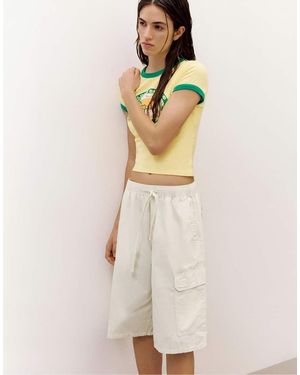 Pull&Bear Cargo Bermuda Shorts - Natural