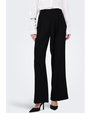 Jdy River High Waist Wide Leg Pleated Trousers - Black