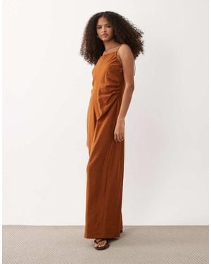 ASOS Square Neck Cami Jumpsuit - Brown