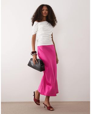 Y.A.S Satin Midi Skirt - Pink
