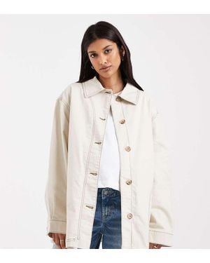 ASOS Asos Design Maternity Oversized Cotton Harrington Jacket - White
