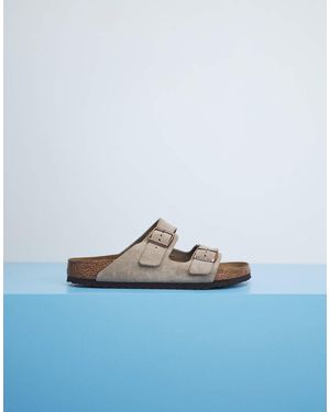 Birkenstock Arizona Regular Fit Suede Sandals - White