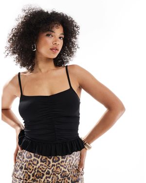 ASOS – gerafftes camisole - Schwarz