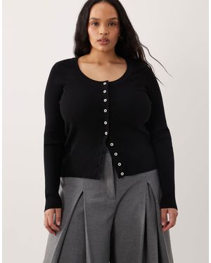 ASOS Asos design curve – strickjacke aus baumwollmix - Schwarz