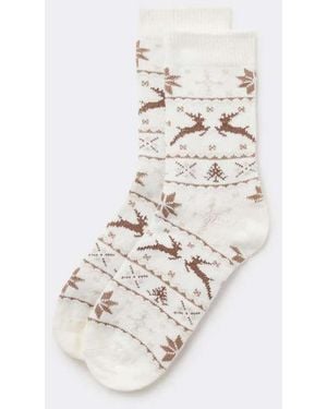 Tezenis Heavy Wool-Blend Ankle Socks - White
