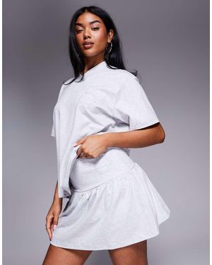 ASOS Falda Pantalón Gris Jaspeado Con Logo Bordado De Weekend Collective (Parte De Un Conjunto)