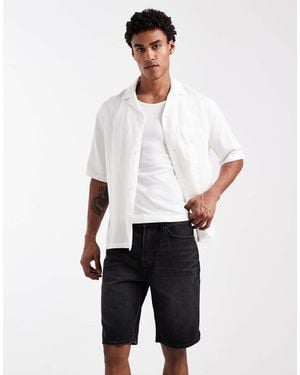 New Look – bermuda-jeansshorts - Weiß