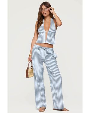 Edikted Macey Striped Trousers - Blue