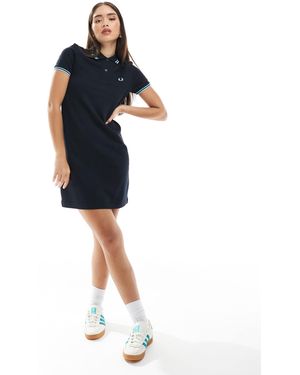 Fred Perry – polo-hemdblusenkleid - Blau