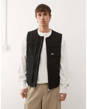 KTZ Zip Through Utility Vest With Pockets - Black