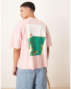 ASOS – kastiges oversize-t-shirt - Blau