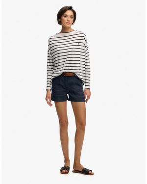 Superdry – leinen-shorts - Blau