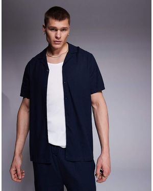 South Beach Camicia Da Spiaggia Ardesia A Maniche Corte - Blu