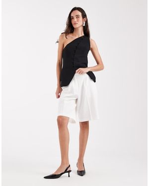 Aware Pleat Front Tailored Shorts - White