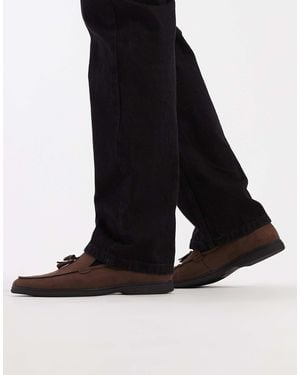 SEQWL Berwin Tassel Detail Loafers With Contrast Sole - Black