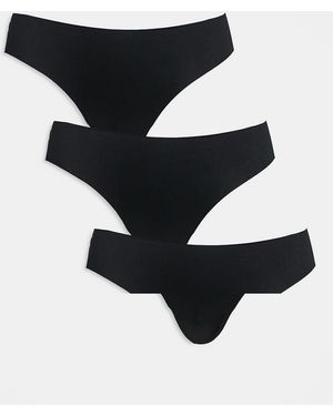 Vero Moda Pack De 3 Braguitas Negras De - Negro