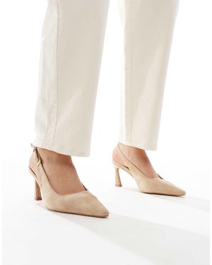 Glamorous – spitze slingback-pumps aus wildlederimitat - Weiß