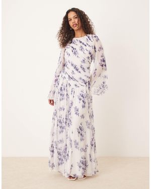 ASOS Asymmetric Dropped Waist Maxi With Open Back - Multicolor