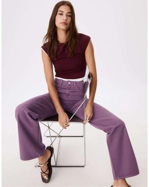 Stradivarius – d92 – gerade jeans - Lila