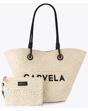 Carvela Kurt Geiger Nicola Straw Basket Shoulder Bag - Natural