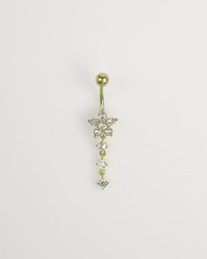 Lovisa – bauchnabel-piercing aus vergoldetem chirurgenstahl - Weiß