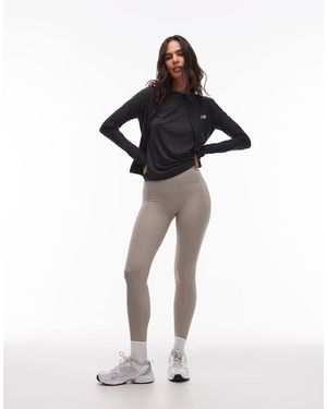 New Balance Ribbed High Rise 27" Leggings - Natural