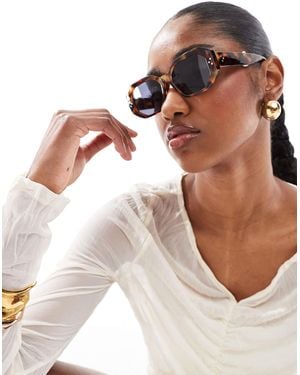 A.J. Morgan Top Grade Hexagonal Sunglasses - Brown